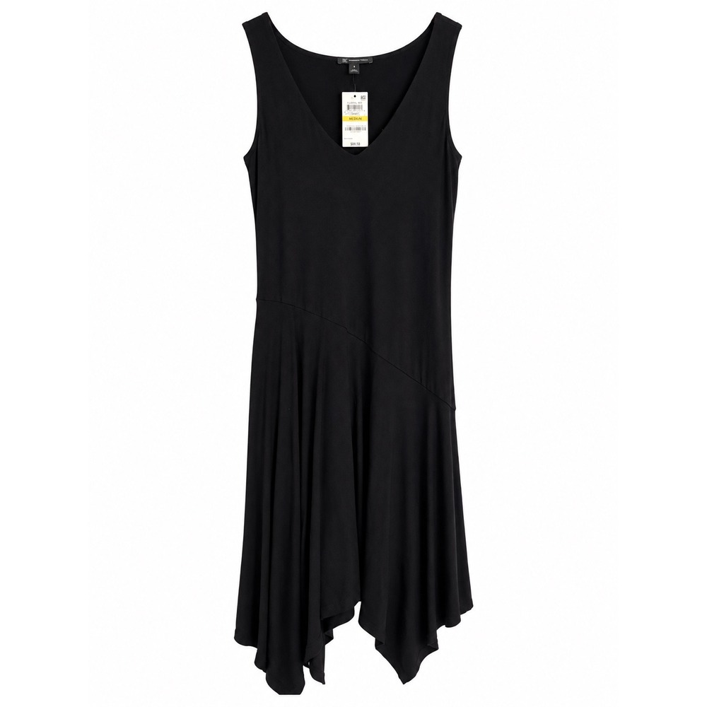 INC International Concepts Black Asymmetrical Hem Dress Medium NWT MSRP $70